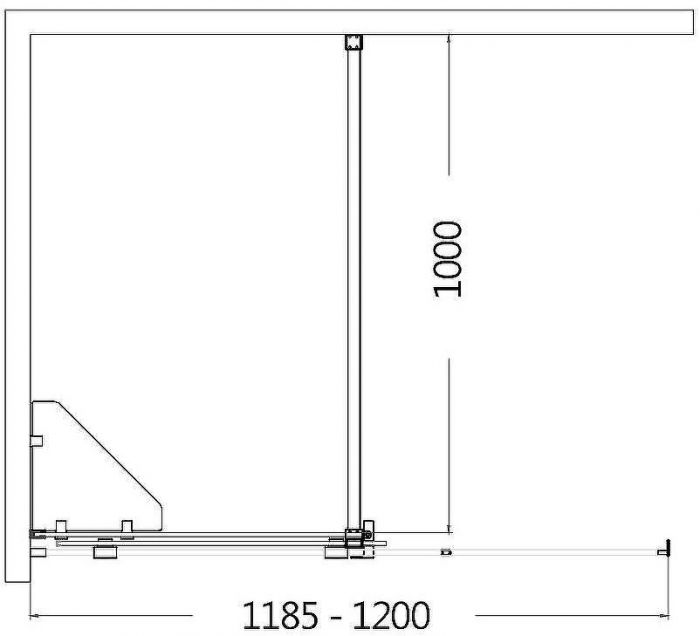 Шторка на ванну AQUAme 120 AQM6601-2 профиль Хром стекло прозрачное