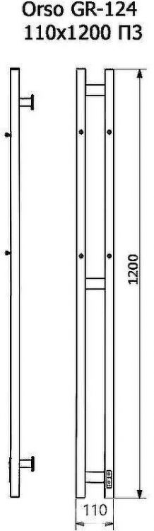 Электрический полотенцесушитель Grois Orso GR-124 11/120 П3 9016 R диммер справа Белый матовый