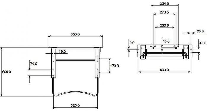 Раковина для МГН Nofer 65 H12 с пневматическим креплением, смесителем и сифоном