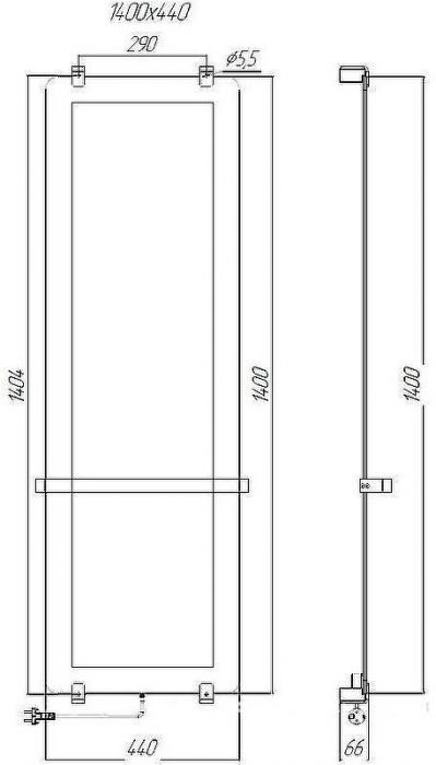 Электрический полотенцесушитель Allen Brau Infinity 44x140 8.21004.GL зеркальный