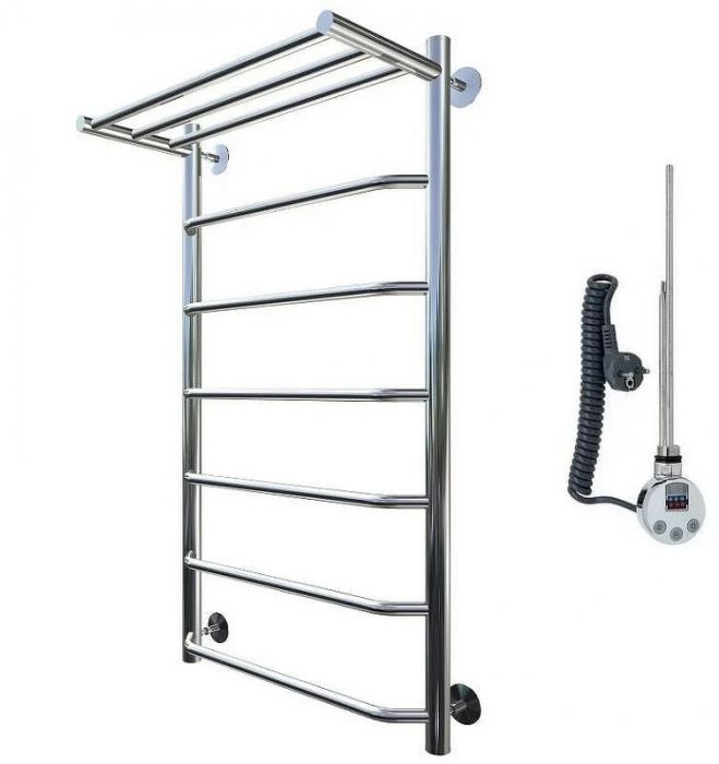 Электрический полотенцесушитель Тругор Браво 1 элТЭН 100x50 с полкой Хром