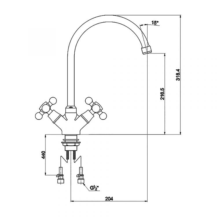 Смеситель для кухни Timo Aviator 0203FN chrome