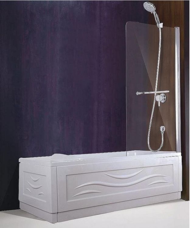 Шторка на ванну Esbano ES-1480 80 ESDV1480 профиль Хром стекло прозрачное