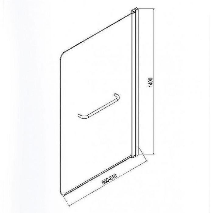 Шторка на ванну Esbano ES-1480 80 ESDV1480 профиль Хром стекло прозрачное