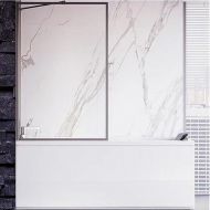 Шторка на ванну Veconi Palau 70 PL85GR-70-01-C7 профиль Брашированный графит стекло прозрачное