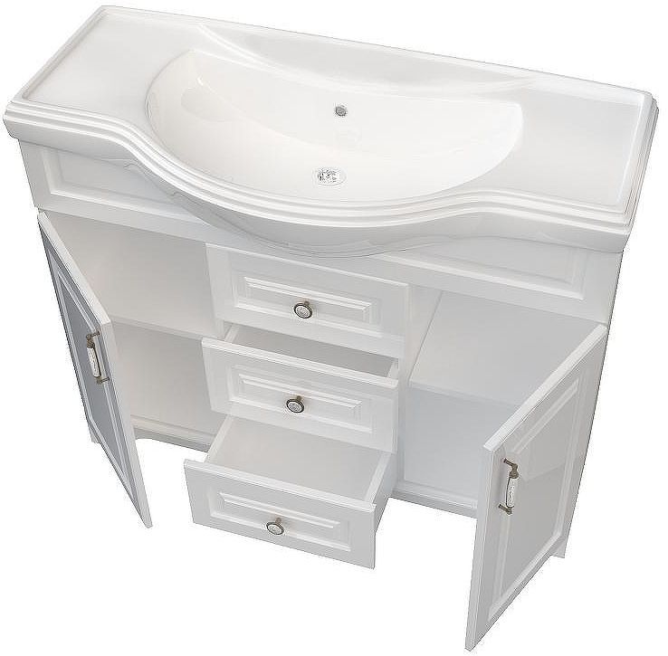 Тумба под раковину 1MarKa Прованс New 80Н У94490 Белый глянец