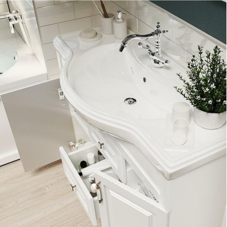 Тумба под раковину 1MarKa Прованс New 80Н У94490 Белый глянец