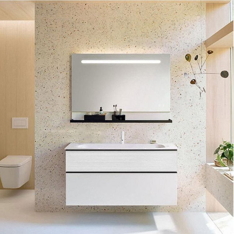 Тумба с раковиной Burgbad Fiumo 120 SFXN122F3956FOT2G0200C0001*1 подвесная Белая глянцевая