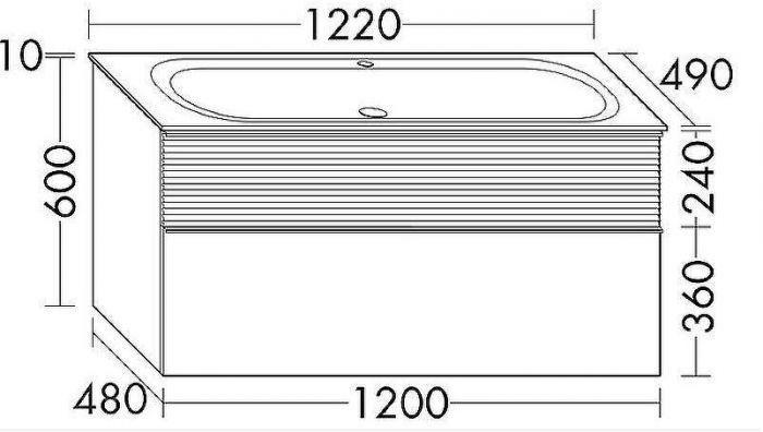 Тумба с раковиной Burgbad Fiumo 120 SFXN122F3956FOT2G0200C0001*1 подвесная Белая глянцевая