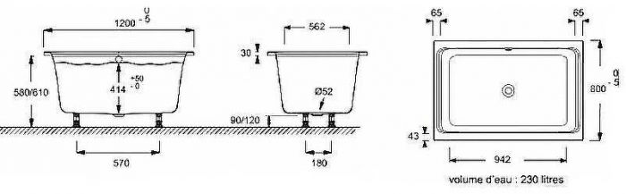 Акриловая ванна Jacob Delafon Capsule 120x80 E6D122-00 без гидромассажа