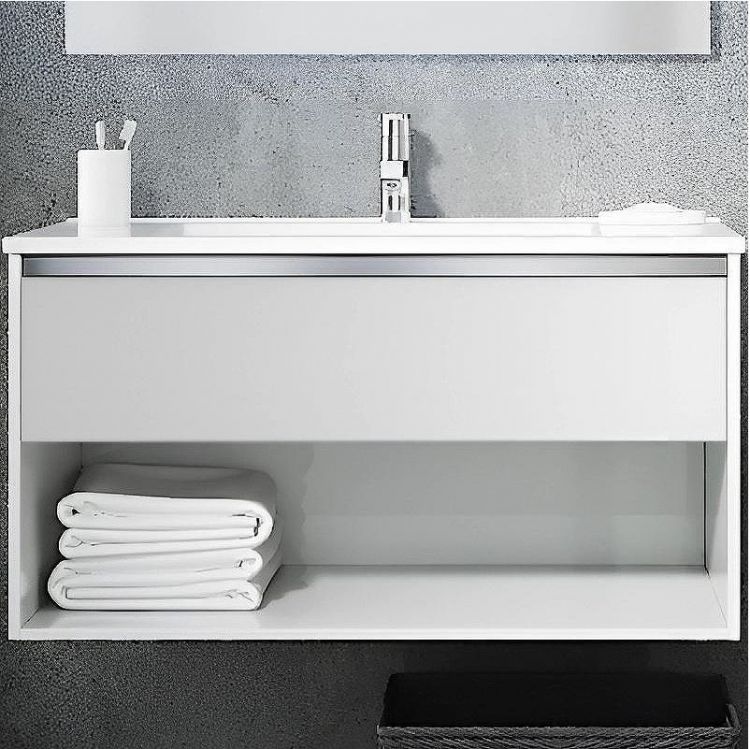 Тумба с раковиной SanVit Контур 75 kkont075w подвесная Белая глянцевая