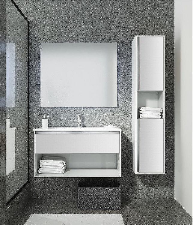 Тумба с раковиной SanVit Контур 75 kkont075w подвесная Белая глянцевая