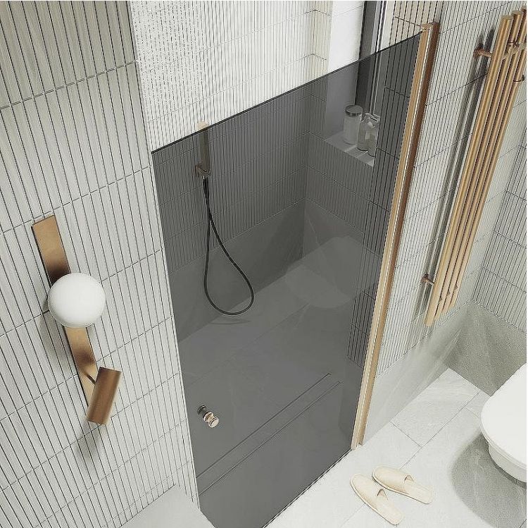 Душевая дверь Maybah Glass MGD-812-2 900x1980 на монопетле Бронза стекло графитовое