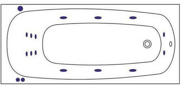Акриловая ванна Whitecross Layla Slim 180x80 0122.180080.100.SMART.BR с гидромассажем Акриловая ванна Whitecross Layla Slim 180x80 0122.180080.100.SMART.BR с гидромассажем