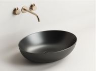 Умывальник CERAMICANOVA Element чаша накладная овальная (цвет Чёрный Матовый) CN6017MB