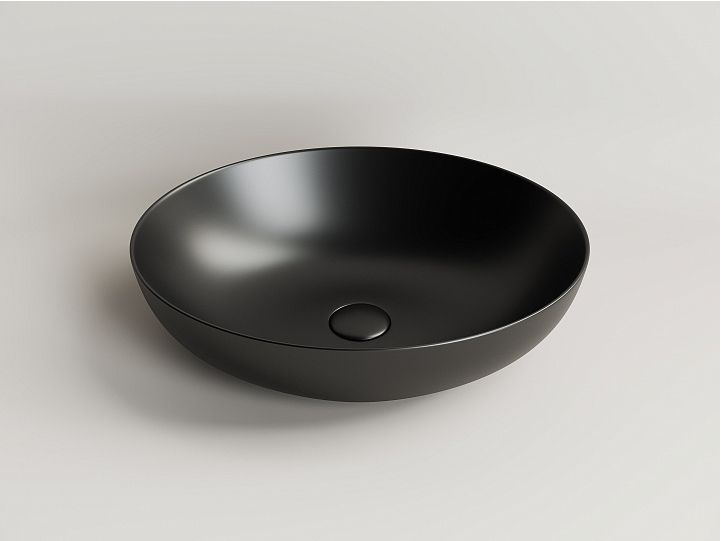 Умывальник CERAMICANOVA Element чаша накладная овальная (цвет Чёрный Матовый) CN6017MB