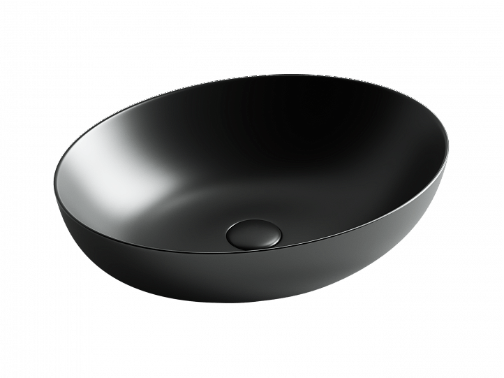 Умывальник CERAMICANOVA Element чаша накладная овальная (цвет Чёрный Матовый) CN6017MB