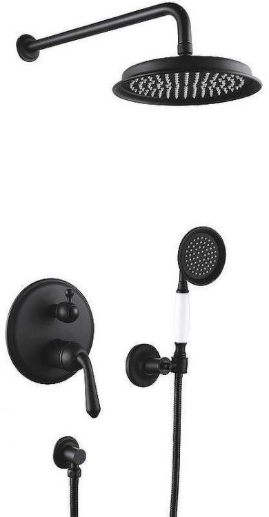Душевая система Rose R02H R0235H Черная матовая