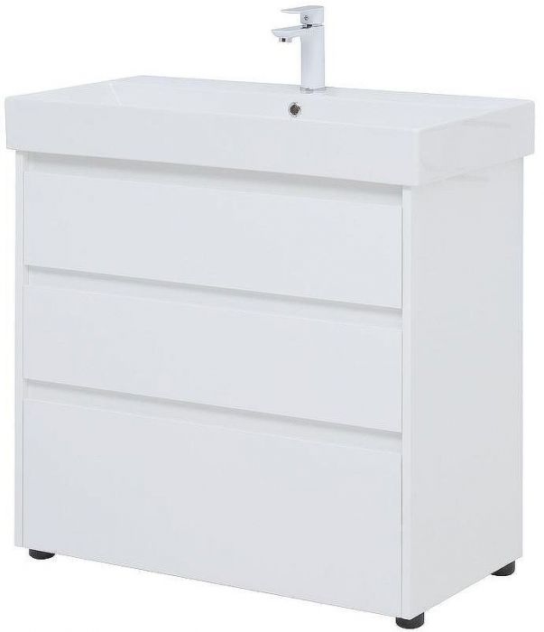 Тумба под раковину Aquanet Nova Lite 85 302475 Белый глянец