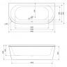 Передняя панель для акриловой ванны CEZARES METAURO WALL 1800x50x400