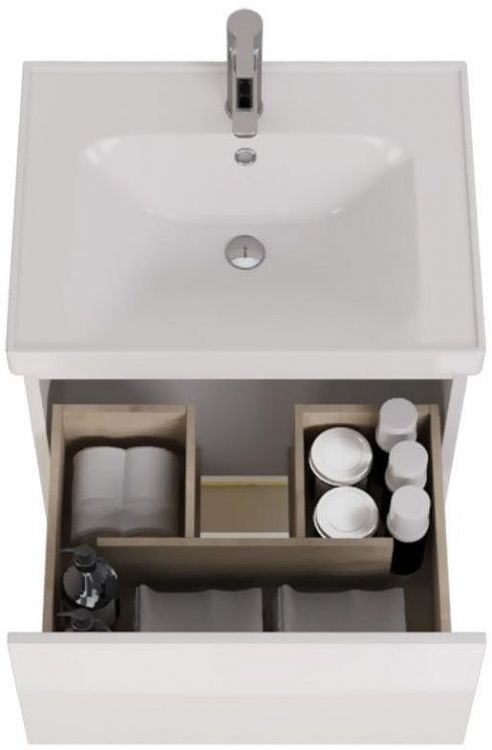 Тумба под раковину Dreja Perfecto 60 99.0806 подвесная Белый глянец