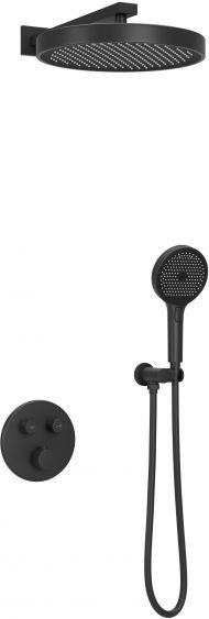 Душевой комплект SANCOS Space встраиваемый c термостатическим смесителем, цвет черный матовый , SC3006MB
