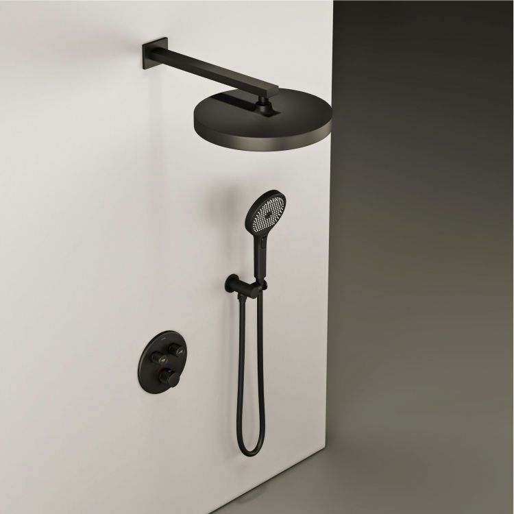 Душевой комплект SANCOS Space встраиваемый c термостатическим смесителем, цвет черный матовый , SC3006MB Душевой комплект SANCOS Space встраиваемый c термостатическим смесителем, цвет черный матовый , SC3006MB