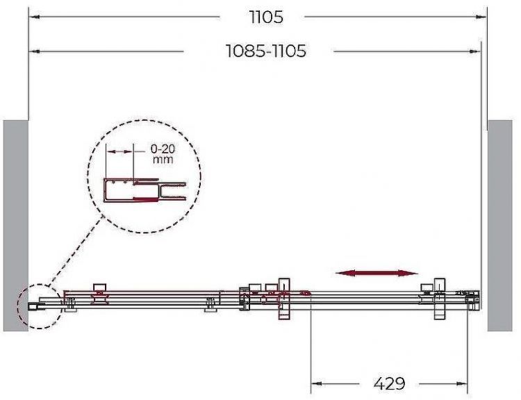 Душевая дверь BelBagno Marino 110 MARINO-BF-1-110-C-Cr профиль Хром стекло прозрачное