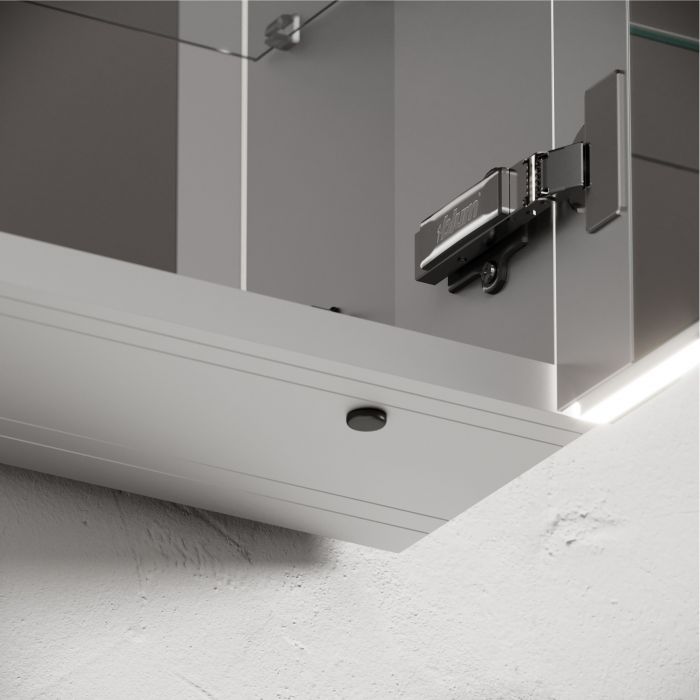 Зеркальный шкаф SANCOS для ванной комнаты из алюминия SANCOS Evoke 900x700х136 мм с LED подсветкой, SC8090