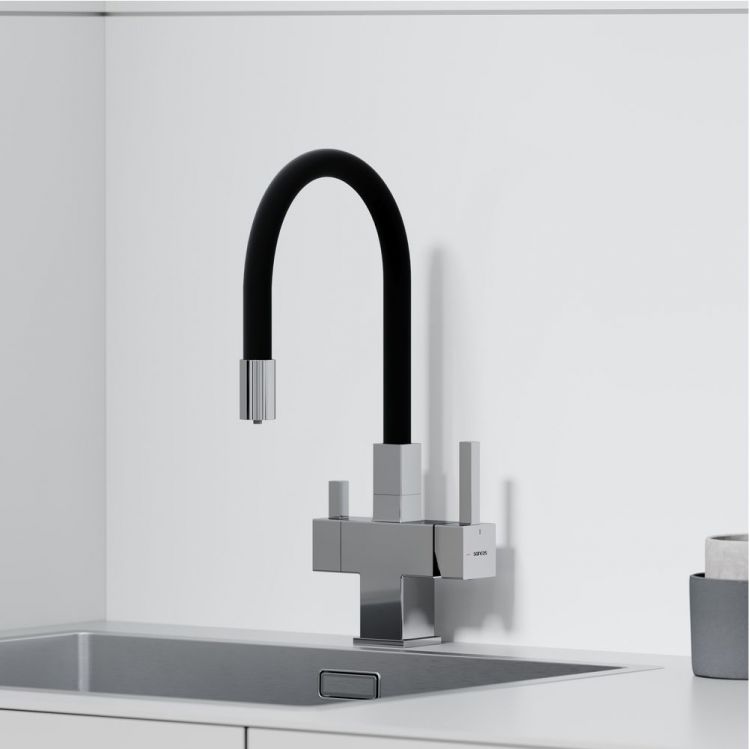 Смеситель для кухни Sancos Arno с гибким изливом, цвет хром/черный, SC4005CH