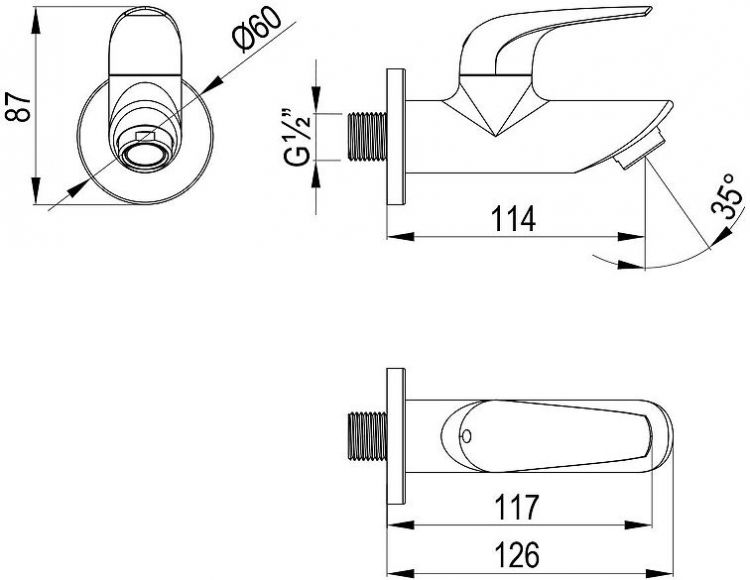 Кран для одного типа воды Lemark Project LM4690B цвет Бронза