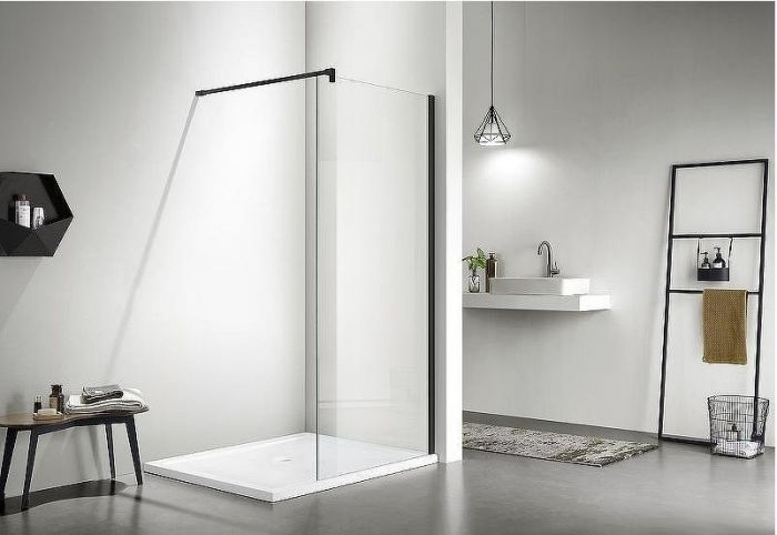 Душевая перегородка Aquatek 90 AQ WIW 09020BL профиль Черный стекло прозрачное