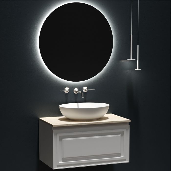 Столешница для ванной комнаты SANCOS 800х460 без отверстия под смеситель, цвет kreman, артикул TT80A2, TT80A2