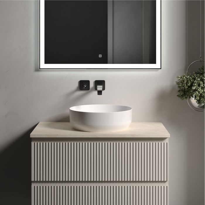 Столешница для ванной комнаты SANCOS 800х460 без отверстия под смеситель, цвет kreman, артикул TT80A2, TT80A2