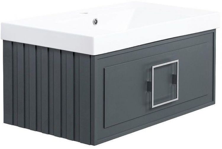 Тумба под раковину La Fenice Cubo 80 FNC-01-CUB-G-80 подвесная Серая матовая