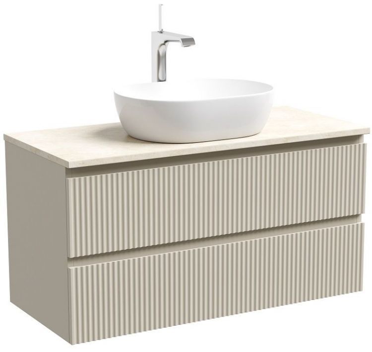 Тумба подвесная SANCOS Snob R, Beige Soft 995х445х500, под столешницу с отверстием под смеситель, цвет Kreman, SNR100CE