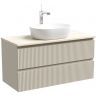Тумба подвесная SANCOS Snob R, Beige Soft 995х445х500, под столешницу с отверстием под смеситель, цвет Kreman, SNR100CE