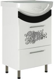 Тумба под раковину Mixline Радуга 50 528040 Белая Черная Цветы
