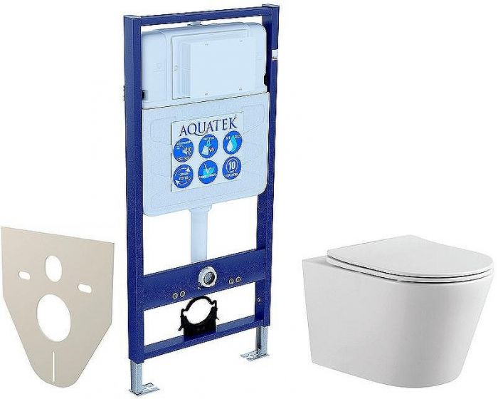 Комплект унитаза с инсталляцией Aquatek Set Aquatek Вега с сиденьем Микролифт