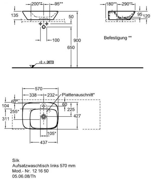 Раковина Keramag Silk, 121650000