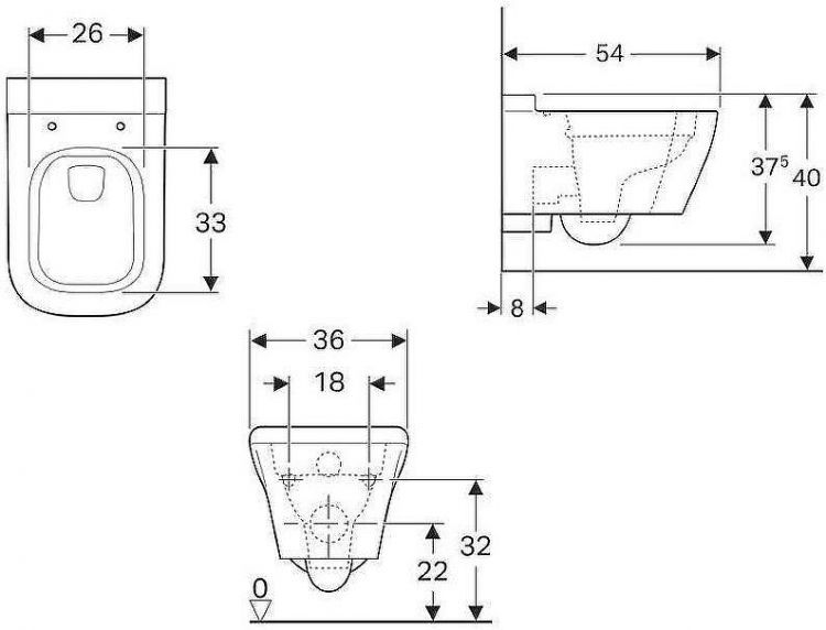 Унитаз Geberit myDay 201460600 подвесной без сиденья Белый