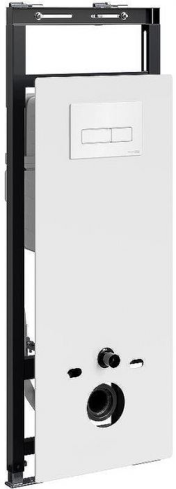 Инсталляция WasserKRAFT Salm 27TLT.010.ME.WH.WH03 для унитаза Белое стекло с Белой клавишей смыва