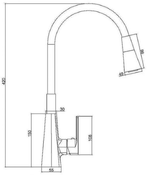 Смеситель для кухни Haiba HB73823 Хром Серый