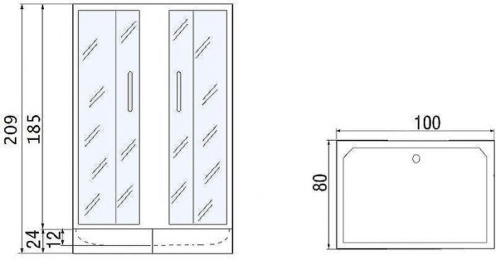 Душевой уголок River Morava XL 100x80 МТ 10000003370 без поддона