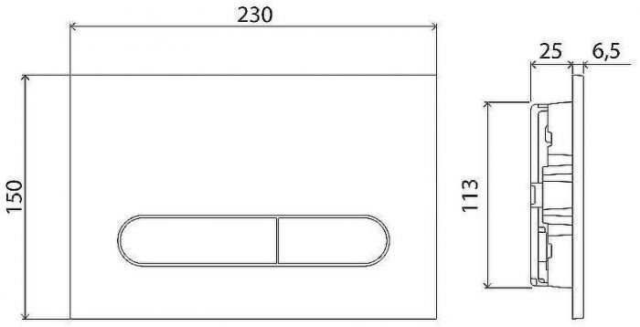 Комплект унитаза Cezares Stylus-Tor CZR-6601-TH-TOR/CZR2316SC с инсталляцией BelBagno BB002-80/BB005-PR-CHROME с сиденьем Микролифт и клавишей смыва Хром глянцевый