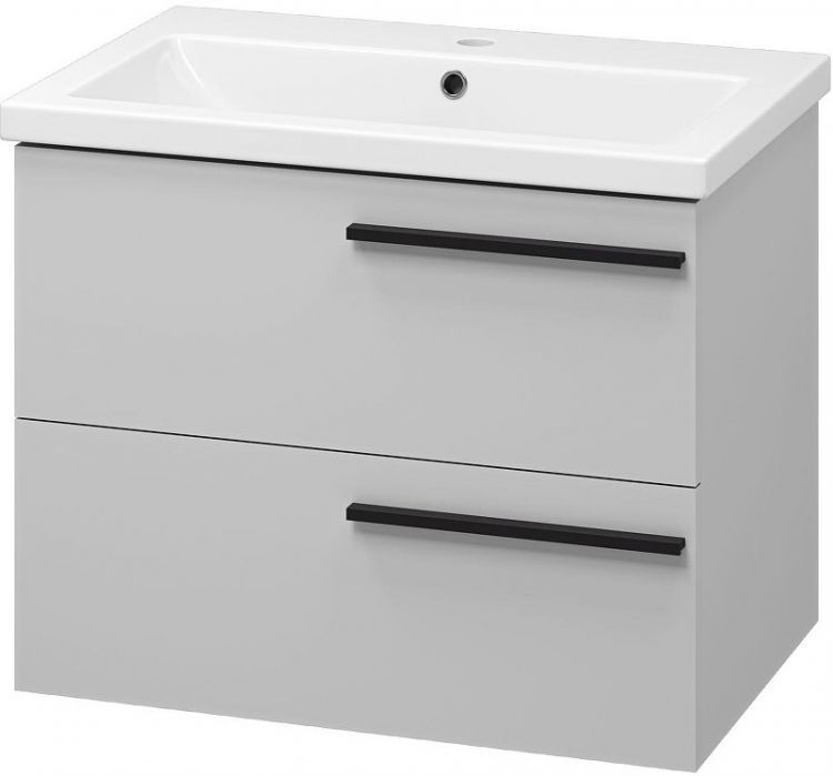 Тумба с раковиной Misty Ненси 70 УТ000015683 подвесная Серая матовая