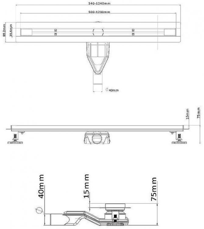 Душевой лоток Esbano Slim 60 S-LINE-60MB ESTRSLMLINE60MB с Черной матовой решеткой Душевой лоток Esbano Slim 60 S-LINE-60MB ESTRSLMLINE60MB с Черной матовой решеткой