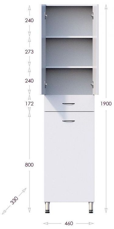 Шкаф пенал Onika Модерн 46 404601 цвет Белый