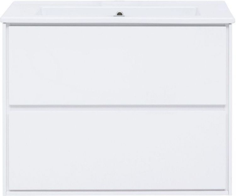Тумба под раковину Aquanet Милан 85 339967 подвесная цвет Белый глянец