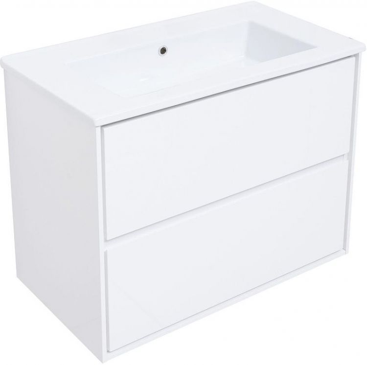Тумба под раковину Aquanet Милан 85 339967 подвесная цвет Белый глянец